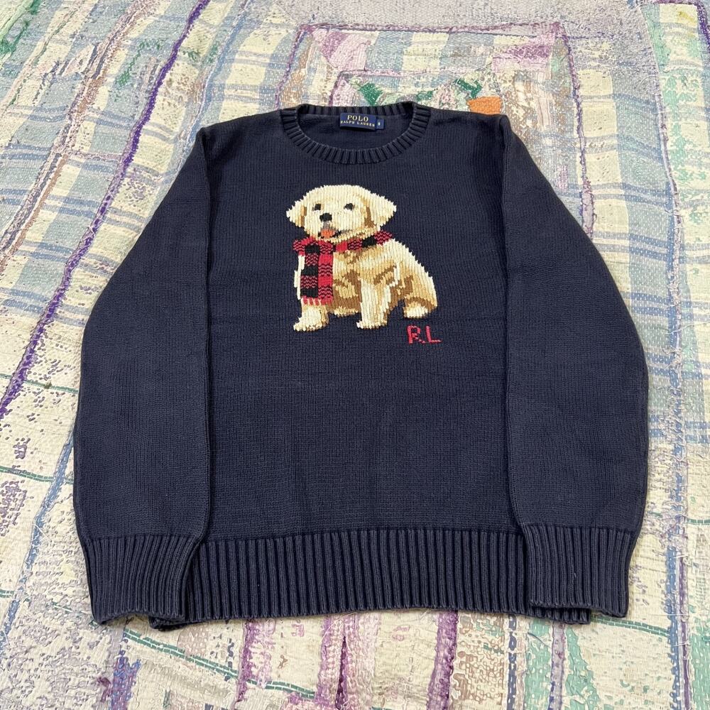 Polo Ralph Lauren Bear Top Dog Golden Retriever Knit Small